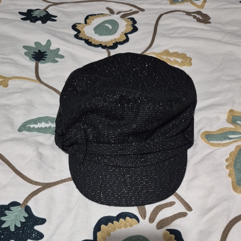 Madd Hatter Black Glitter Newsboy Cap